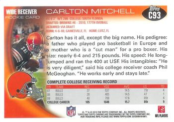 2010 Topps Chrome #C93 Carlton Mitchell  Back
