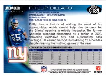 2010 Topps Chrome #C189 Phillip Dillard  Back