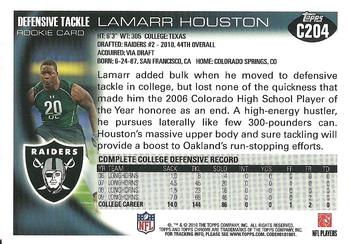2010 Topps Chrome #C204 Lamarr Houston  Back