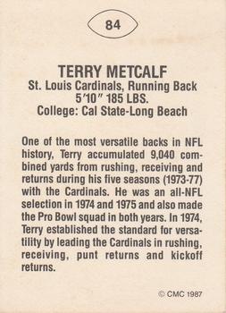 1987 TCMA Update CMC #84 Terry Metcalf Back