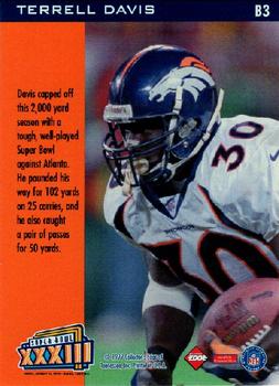 1999 Collector's Edge Super Bowl XXXIII #B3 Terrell Davis Back