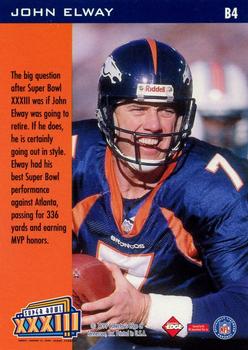 1999 Collector's Edge Super Bowl XXXIII #B4 John Elway Back