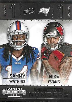 2014 Panini Contenders - Round Numbers #15 Mike Evans / Sammy Watkins Front