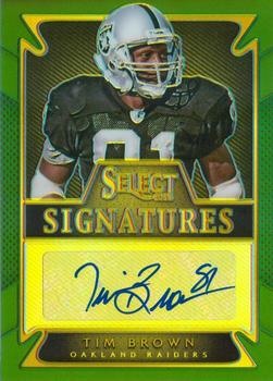 2014 Panini Select - Signatures Prizm Green #SS-TB Tim Brown Front