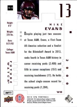 2014 SP Authentic - Future Watch #FW-10 Mike Evans Back