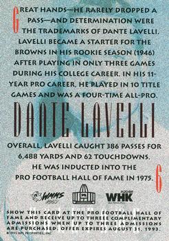 1992 Sunoco Cleveland Browns Hall of Famers #6 Dante Lavelli Back
