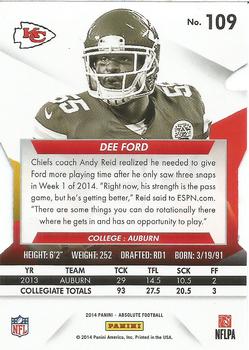 2014 Panini Absolute - Retail #109 Dee Ford Back