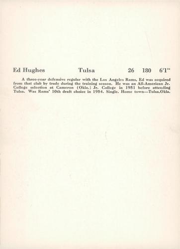 1956 Jay Publishing New York Giants #NNO Ed Hughes Back