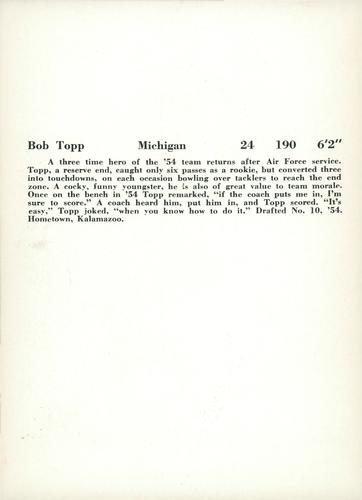 1956 Jay Publishing New York Giants #NNO Bob Topp Back