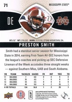 2015 Upper Deck #71 Preston Smith Back