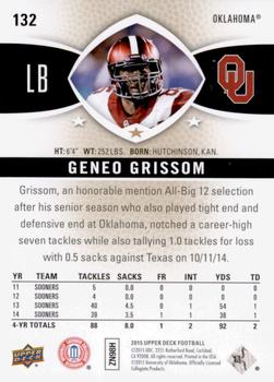 2015 Upper Deck #132 Geneo Grissom Back