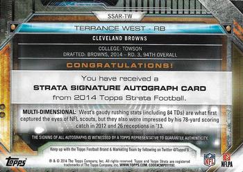 2014 Topps Strata - Shadowbox Signatures #SSAR-TW Terrance West Back