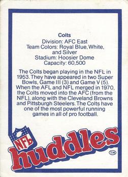 1983 NFL Properties Huddles #NNO Baltimore Colts Back