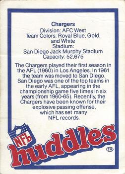 1983 NFL Properties Huddles #NNO San Diego Chargers Back