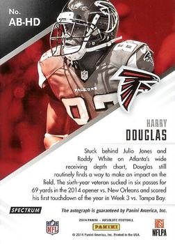 2014 Panini Absolute - Absolute Ink Spectrum Gold #AB-HD Harry Douglas Back