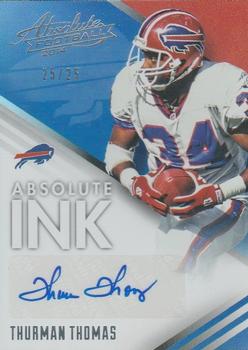 2014 Panini Absolute - Absolute Ink Spectrum Silver #AB-TT Thurman Thomas Front