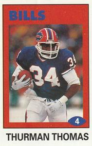 1992 Diamond NFL Superstars Stickers #4 Thurman Thomas Front