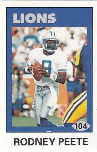 1992 Diamond NFL Superstars Stickers #104 Rodney Peete Front