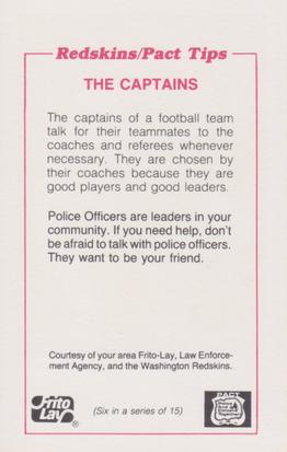 1982 Washington Redskins Police #6 George Starke Back