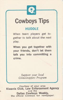 1983 Dallas Cowboys Police #NNO Timmy Newsome Back