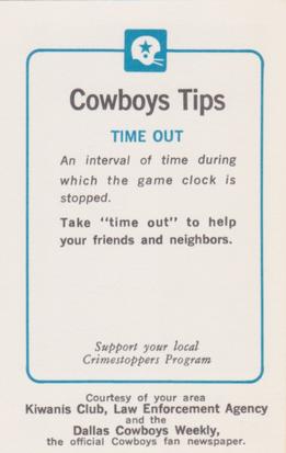 1983 Dallas Cowboys Police #NNO Butch Johnson Back