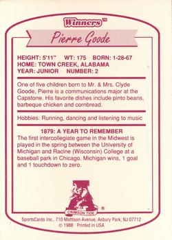 1988 Winners Alabama Crimson Tide #NNO Pierre Goode Back