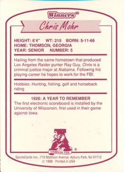 1988 Winners Alabama Crimson Tide #NNO Chris Mohr Back
