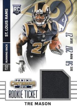 2014 Panini Contenders - Rookie Ticket Swatches #RTS-33 Tre Mason Front