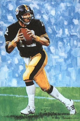 1989 Goal Line Hall of Fame Art Collection  #5 Terry Bradshaw Front