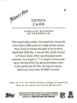 2014 Topps Turkey Red #6a Derek Carr Back