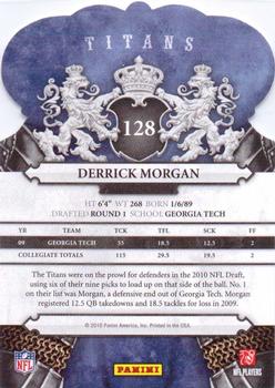 2010 Panini Crown Royale #128 Derrick Morgan Back