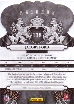 2010 Panini Crown Royale #138 Jacoby Ford Back