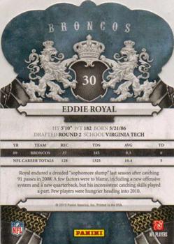 2010 Panini Crown Royale #30 Eddie Royal Back
