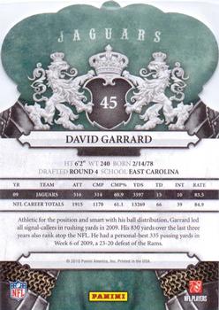 2010 Panini Crown Royale #45 David Garrard Back
