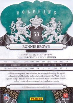 2010 Panini Crown Royale #53 Ronnie Brown Back