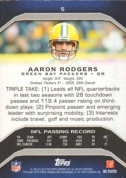 2010 Topps Triple Threads #5 Aaron Rodgers  Back