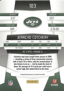 2010 Panini Certified #103 Jerricho Cotchery  Back