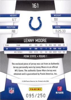 2010 Panini Certified #161 Lenny Moore  Back