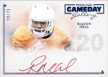 2014 Press Pass Gameday Gallery - Blue Red Ink #GG-RN Rajion Neal Front
