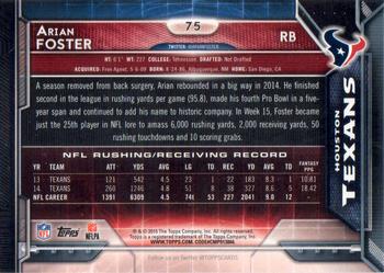 2015 Topps #75 Arian Foster Back