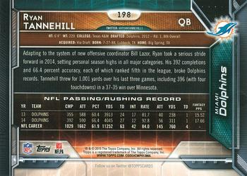 2015 Topps #198 Ryan Tannehill Back