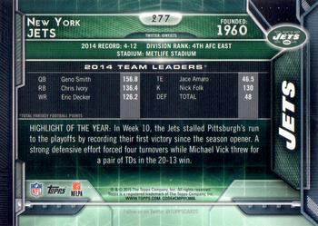 2015 Topps #277 New York Jets Back