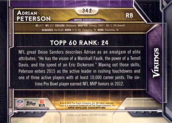 2015 Topps #342 Adrian Peterson Back