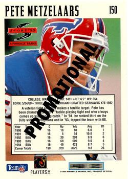 1995 Score - Promotional Backs #150 Pete Metzelaars Back