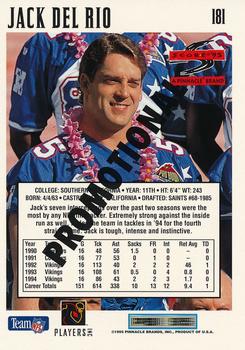 1995 Score - Promotional Backs #181 Jack Del Rio Back