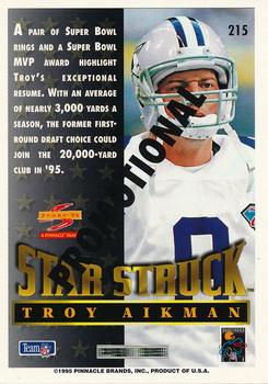 1995 Score - Promotional Backs #215 Troy Aikman Back
