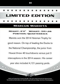 2015 Leaf Draft Limited Edition #11 Marcus Mariota Back