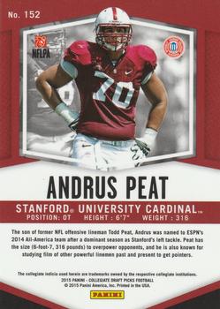 2015 Panini Prizm Collegiate Draft Picks #152 Andrus Peat Back