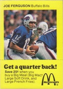 1975 McDonald's Quarterbacks #NNO Joe Ferguson Front