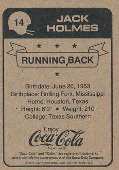 1979 Coca-Cola New Orleans Saints #14 Jack Holmes Back